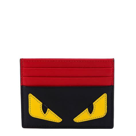 fendi monster card case teal|Fendi leather card holder.